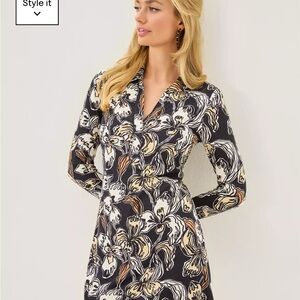 NWT Lilly Pulitzer Black and Cream Floral Dress